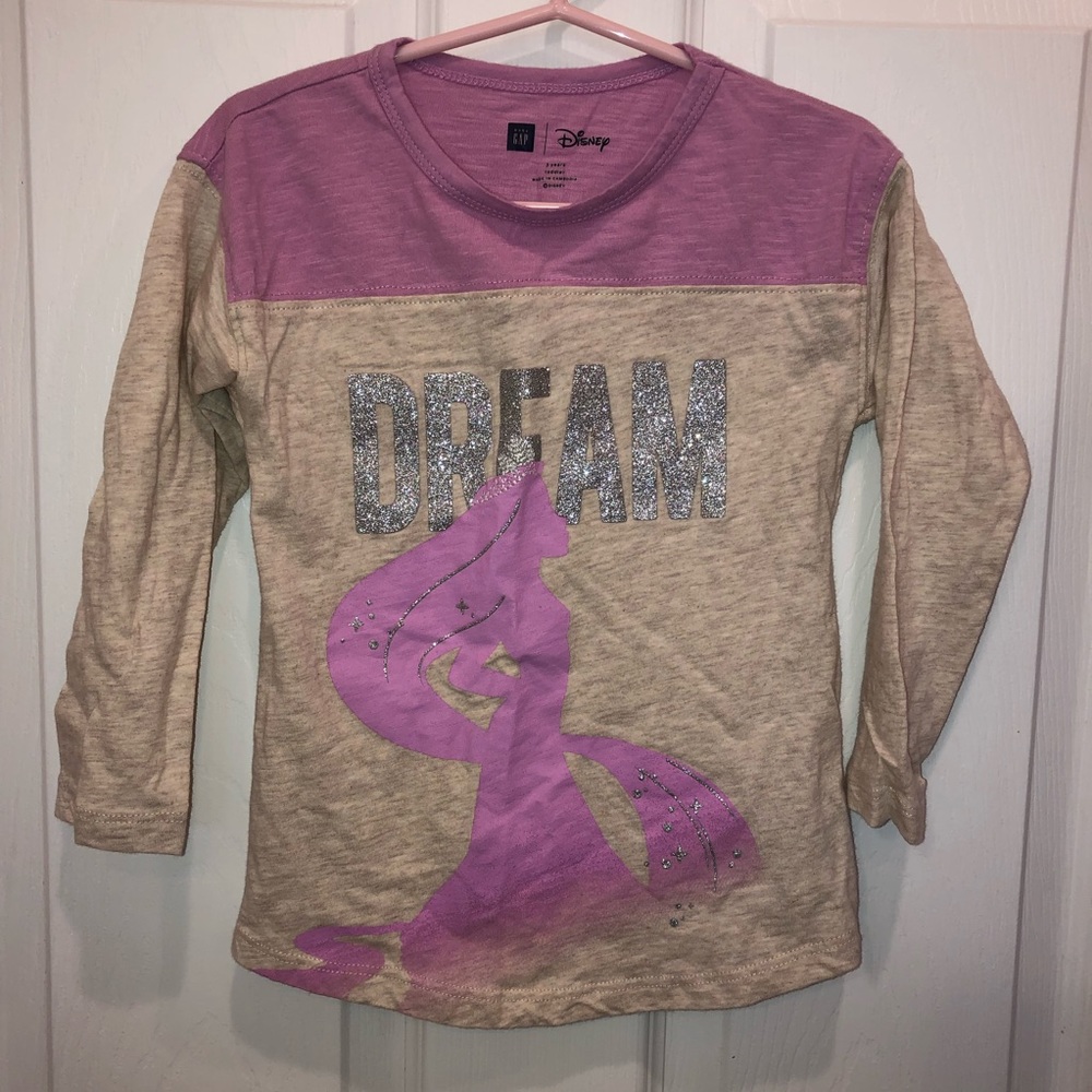 Gap Disney 3t Rapunzel long sleeve tee, w/ gitter